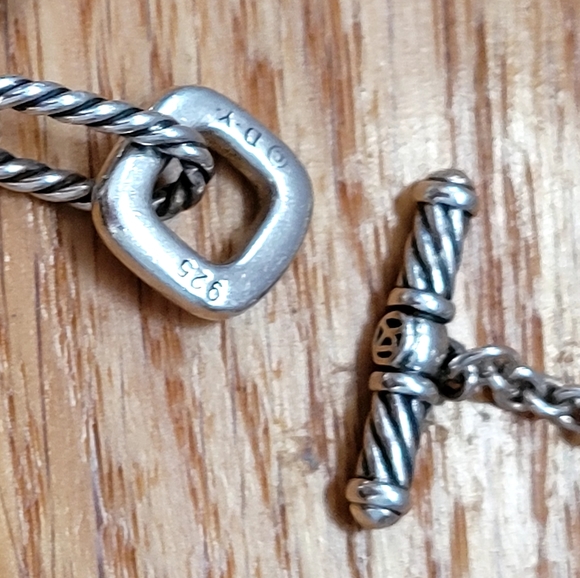 David Yurman 925 Diamond Heart Toggle Bracelet - Picture 2 of 5